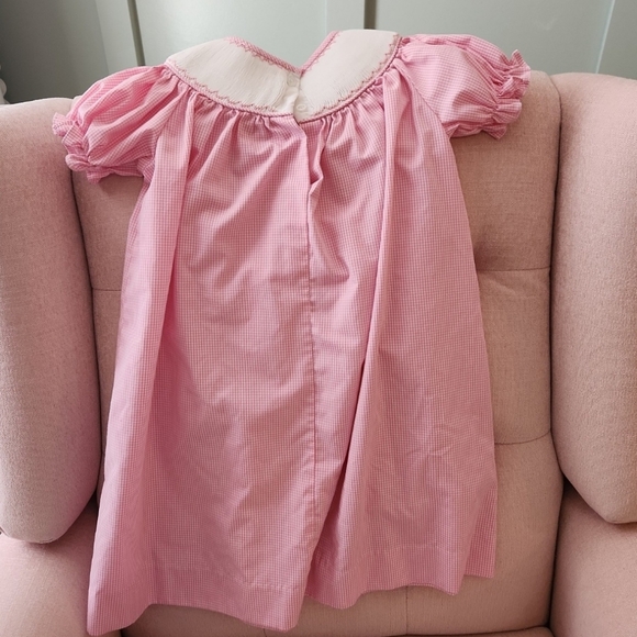 Stitchy Fish 4t Smocked pink white birthday cake balloons balloon dress - Picture 4 of 5